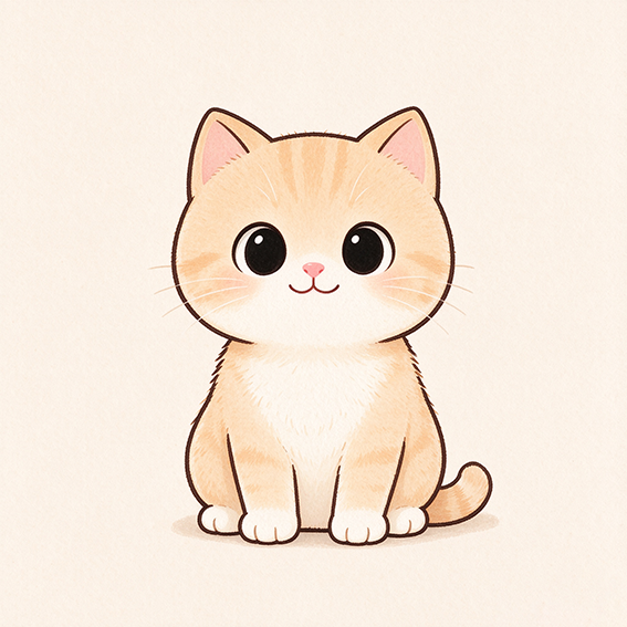 可爱橘猫 卡通插画素材