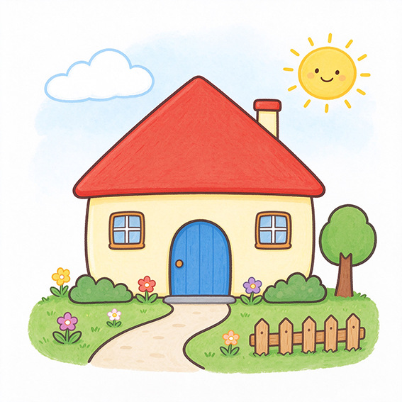晴天小屋 卡通插画素材